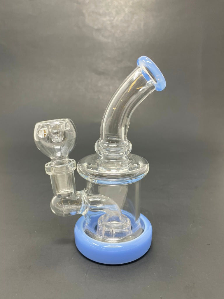 5.5" Milky Blue Mini Single Percolator Shower Bend