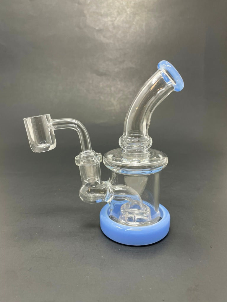 5.5" Mini Milky Blue Shower Bend Dab Rig StonedGenie.com