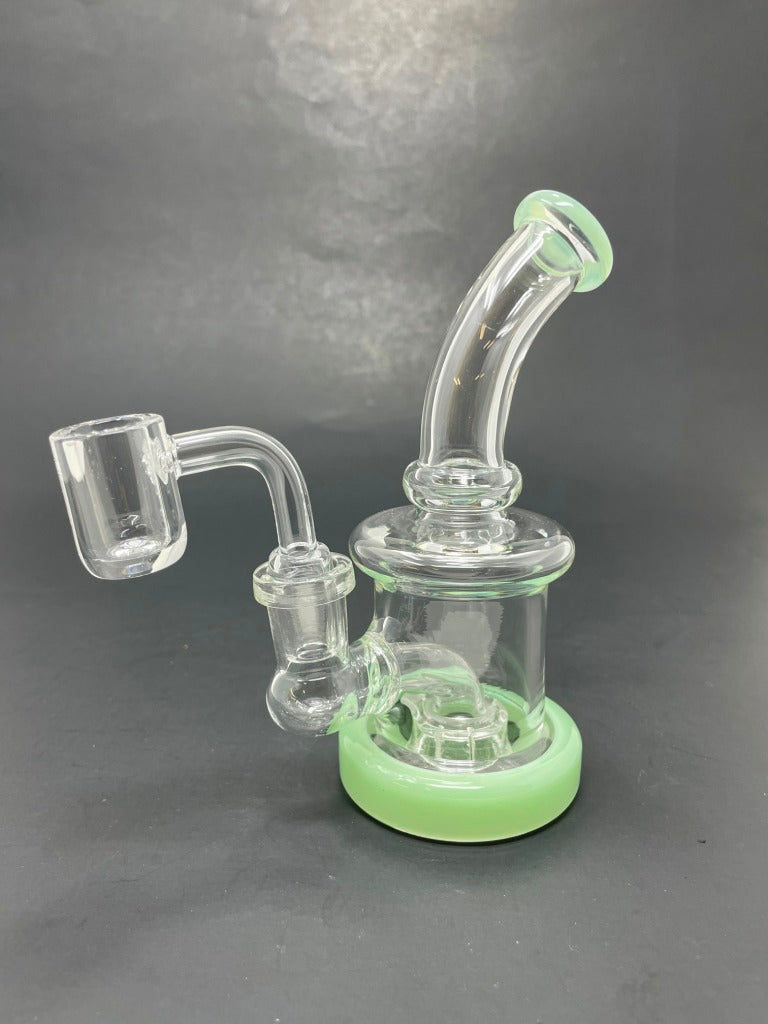 5.5" Mini Milky Green Shower Bend Dab Rig