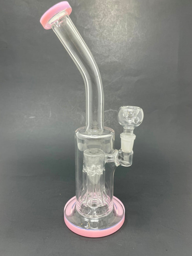 10" Shower Bend Jellyfish Milk Pink Bong