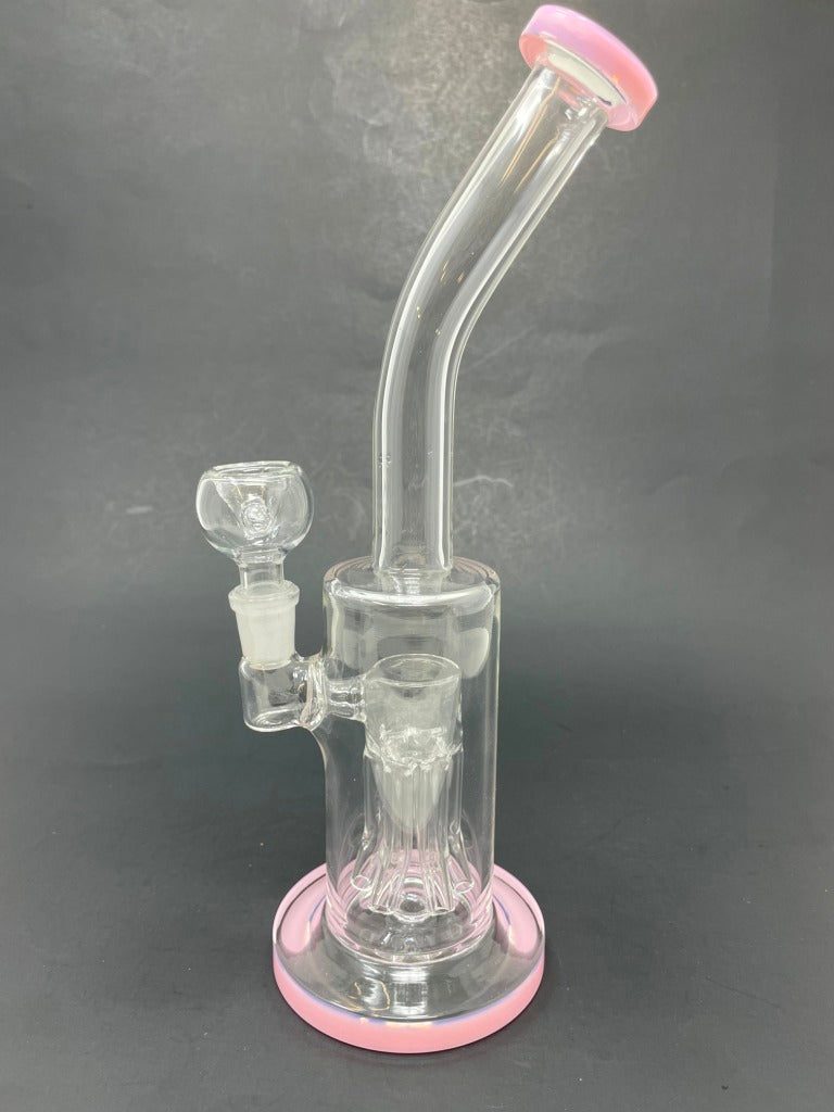 10" Shower Bend Jellyfish Milk Pink Bong