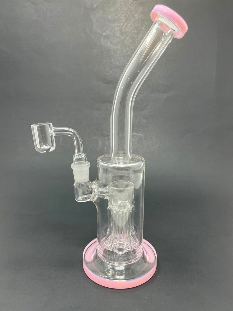 10" Milky Pink Jellyfish Bong Dab Rig