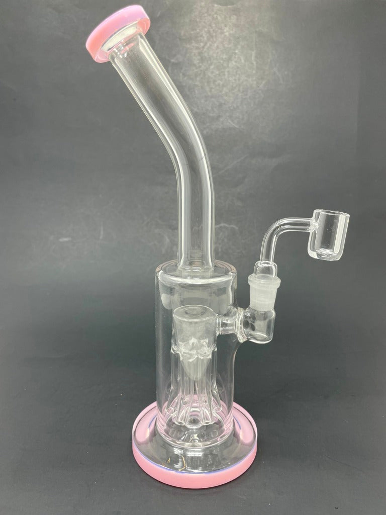 10" Milky Pink Jellyfish Bong Dab Rig