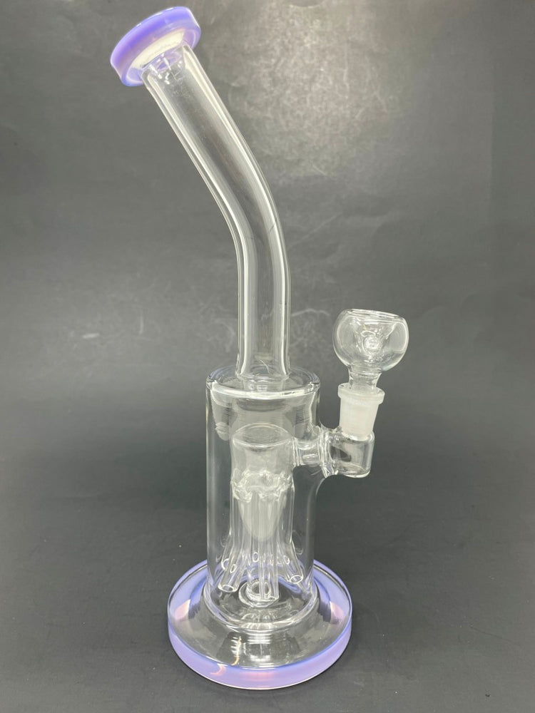 10" Shower Bend Jellyfish Milky Purple Bong