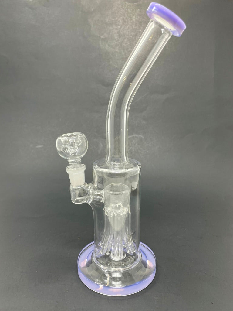10" Shower Bend Jellyfish Milky Purple Bong