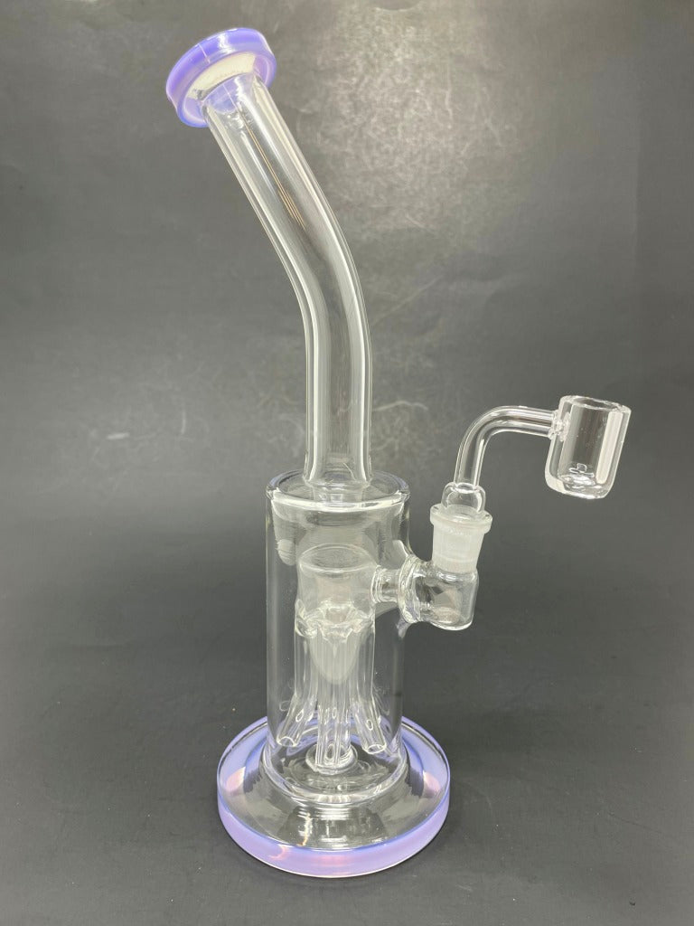 10" Milky Purple Jellyfish Bong Dab Rig