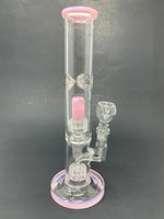 10" Milky Pink Double Percolator Shooter Bong w/ Ice Catcher