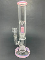 10" Milky Pink Double Percolator Shooter Bong w/ Ice Catcher