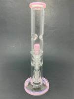 10" Milky Pink Double Percolator Shooter Bong w/ Ice Catcher
