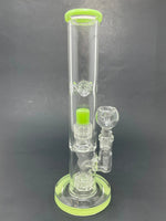 10" Milky Green Double Percolator Shooter Bong w/ Ice Catcher