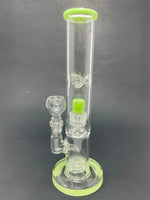 10" Milky Green Double Percolator Shooter Bong w/ Ice Catcher