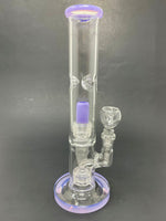 10" Milky Purple Double Percolator Shooter Bong w/ Ice Catcher