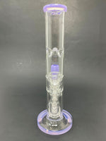 10" Milky Purple Double Percolator Shooter Bong w/ Ice Catcher