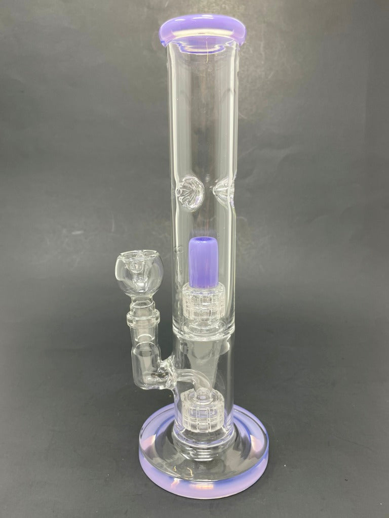 10" Milky Purple Double Percolator Shooter Bong w/ Ice Catcher
