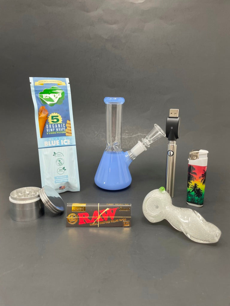 Milky Blue Cloud Bong Combo