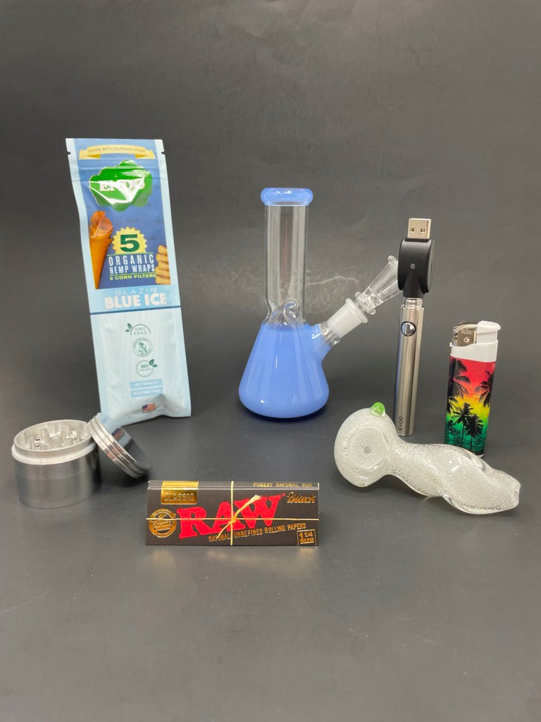 Milky Blue Cloud Bong Combo