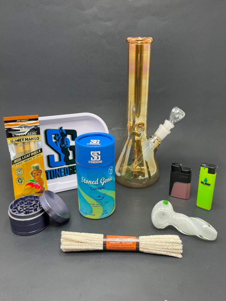 Iridescent Golden Hour Beaker Bong Combo