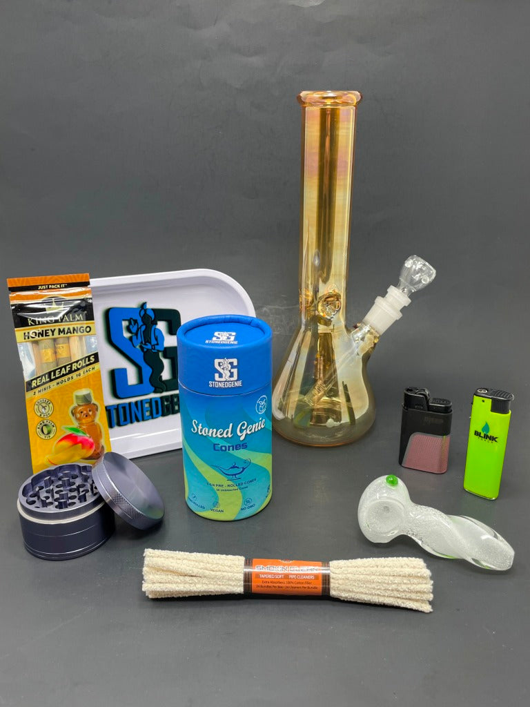 Iridescent Golden Hour Beaker Bong Combo