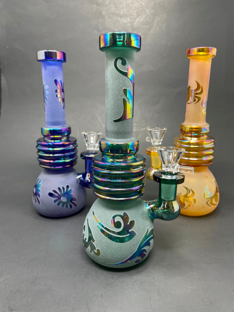 8" Assorted Sand Blasted Bong