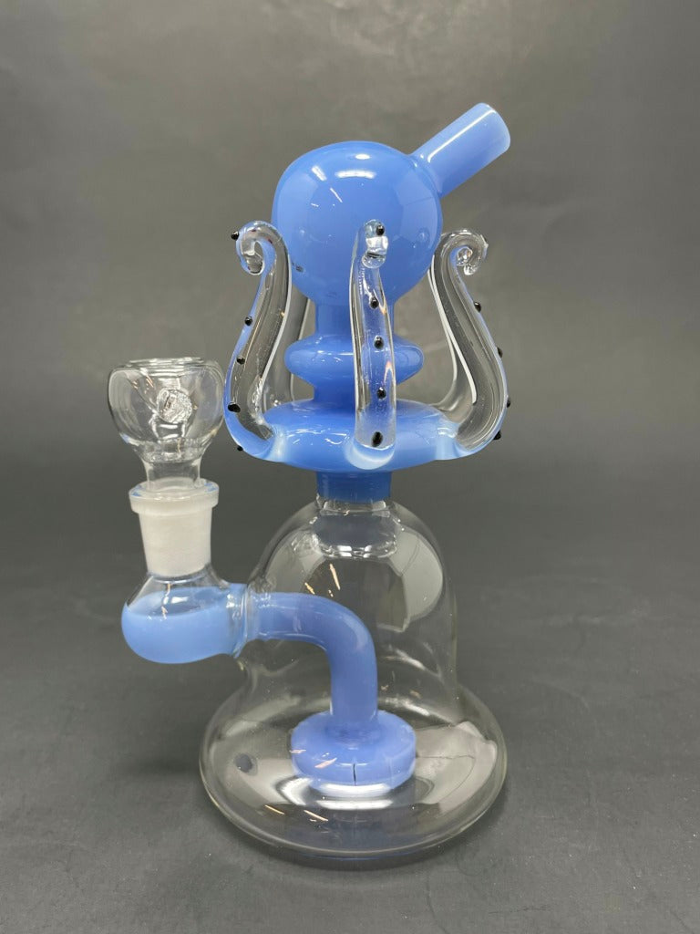 7" Blue Octopus Bong