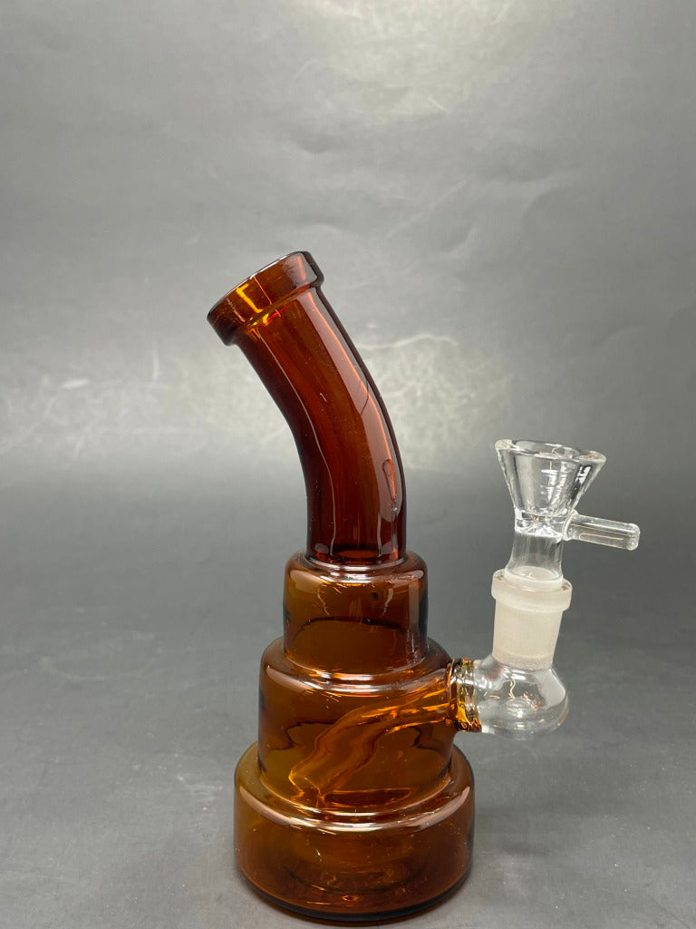 6" Amber Shower Bend Bong