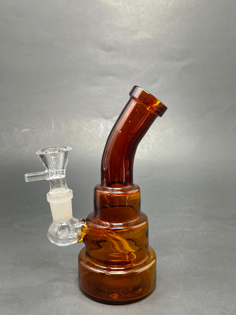 6" Amber Shower Bend Bong