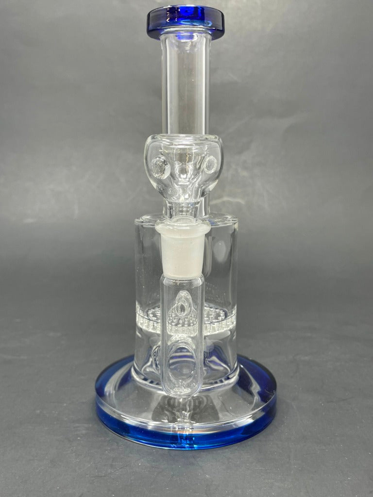 7.5" Blue Honey Comb Straight Neck Bong