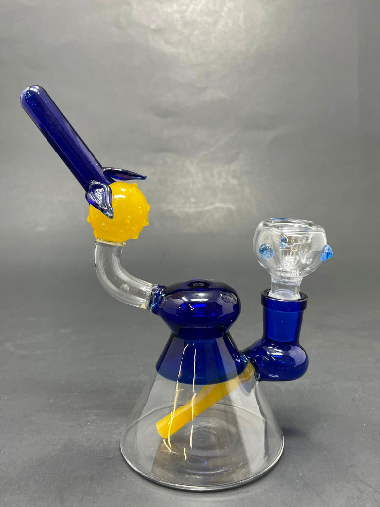 6" Blue lemon Drop Bong
