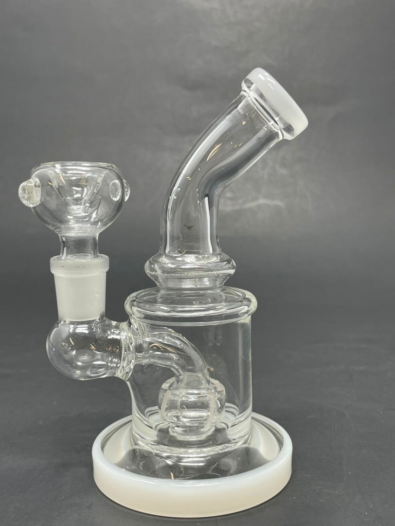 5.5" White Mini Shower Bend Bong
