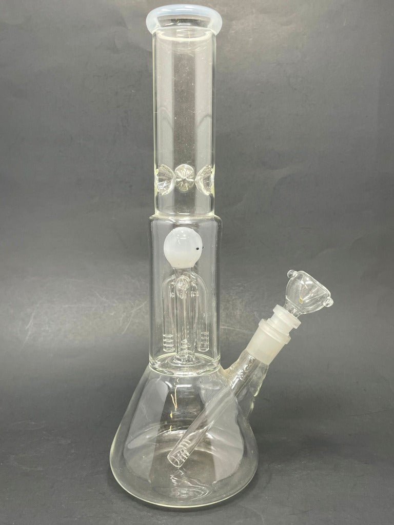 12" White Octopus Percolator Bong w/ Ice Catcher