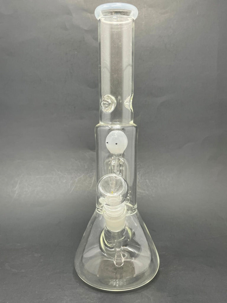 12" White Octopus Percolator Bong w/ Ice Catcher