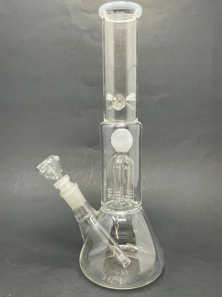 12" White Octopus Percolator Bong w/ Ice Catcher