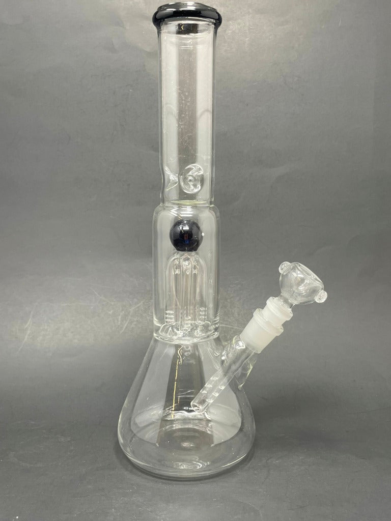 12" Black Octopus Percolator Bong w/ Ice Catcher