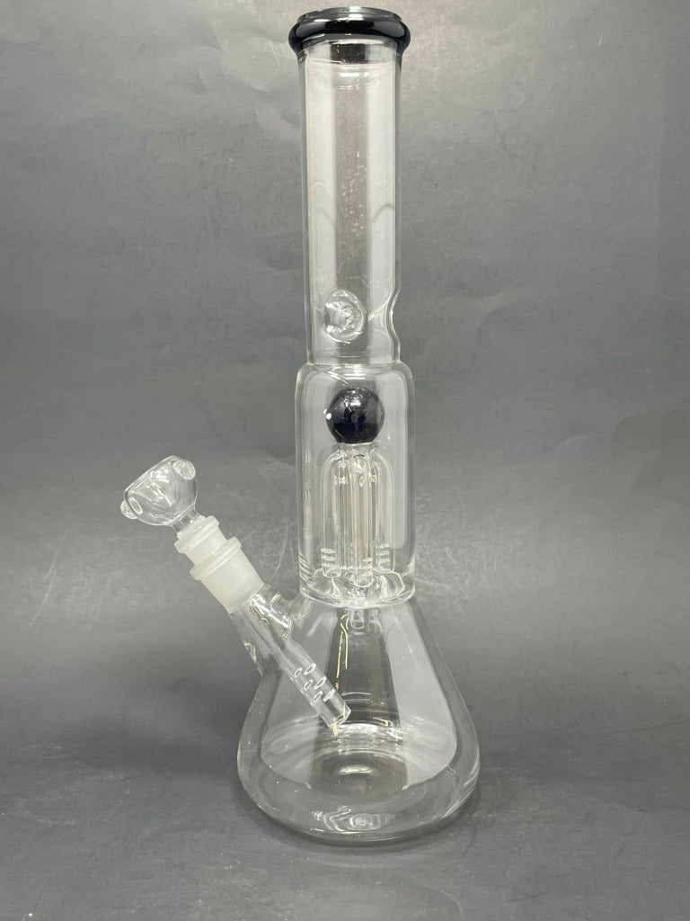 12" Black Octopus Percolator Bong w/ Ice Catcher