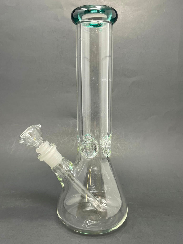 11" Thick 7mm Dark Green Beaker Bong