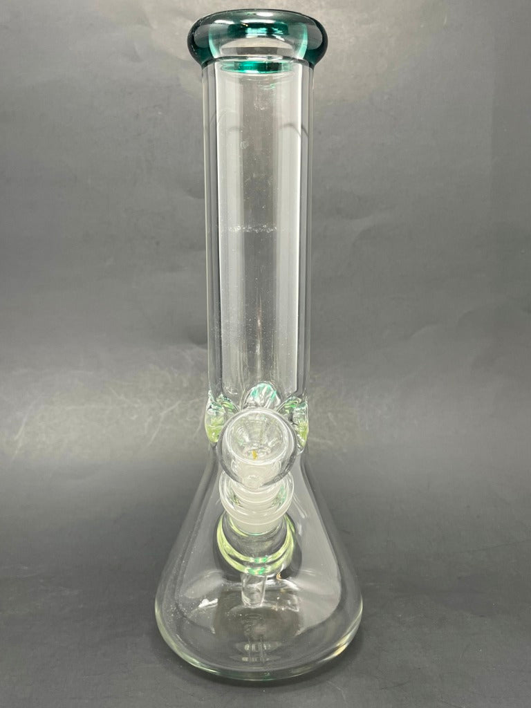 11" Thick 7mm Dark Green Beaker Bong