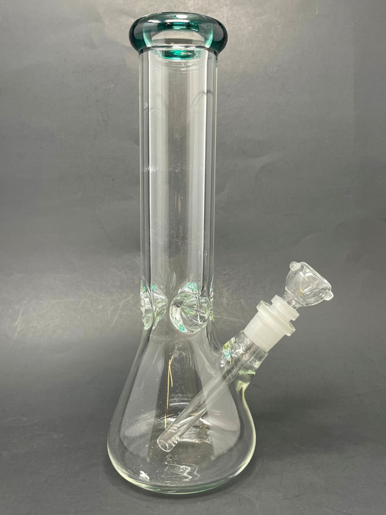 11" Thick 7mm Dark Green Beaker Bong