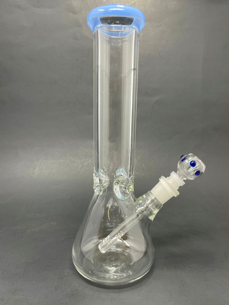 11" Thick 7mm Milky Blue Beaker Bong