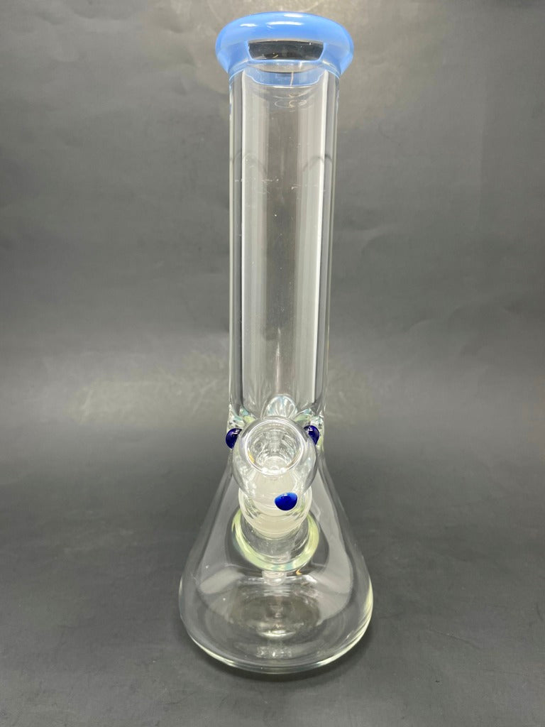 11" Thick 7mm Milky Blue Beaker Bong