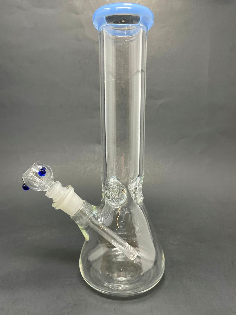 11" Thick 7mm Milky Blue Beaker Bong