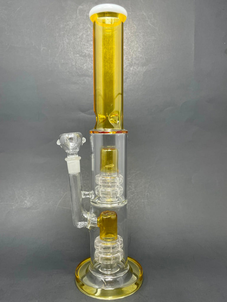 14" Yellow & White Double Percolator w/ Ice catcher