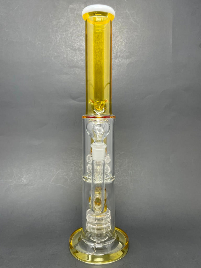 14" Yellow & White Double Percolator w/ Ice catcher
