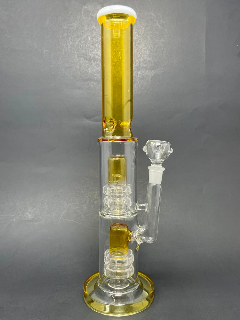 14" Yellow & White Double Percolator w/ Ice catcher
