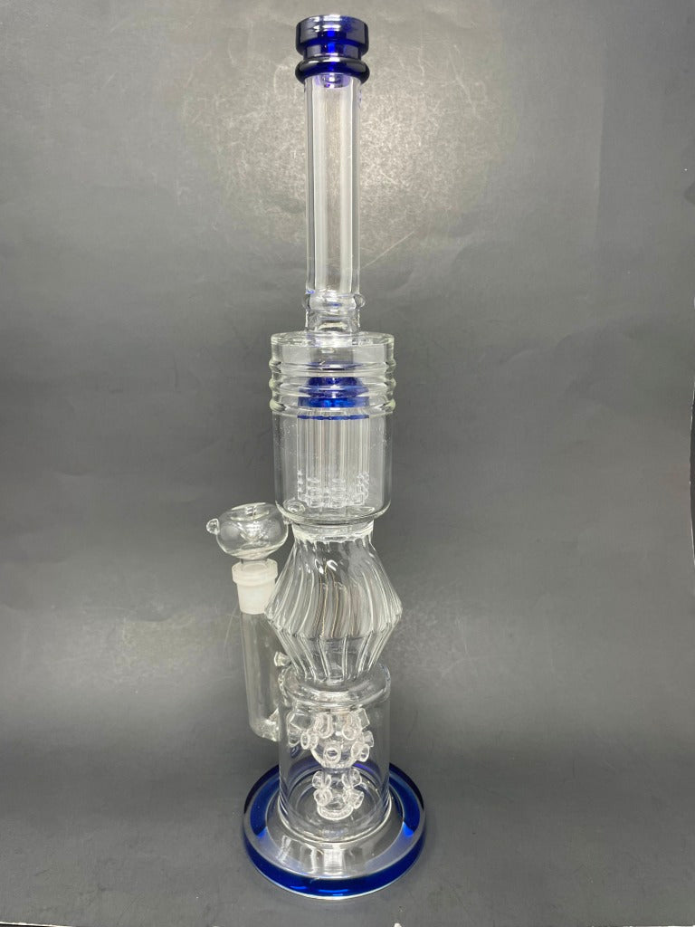 16" Dark Blue Twisted Double Percolator w/ Splash Guard