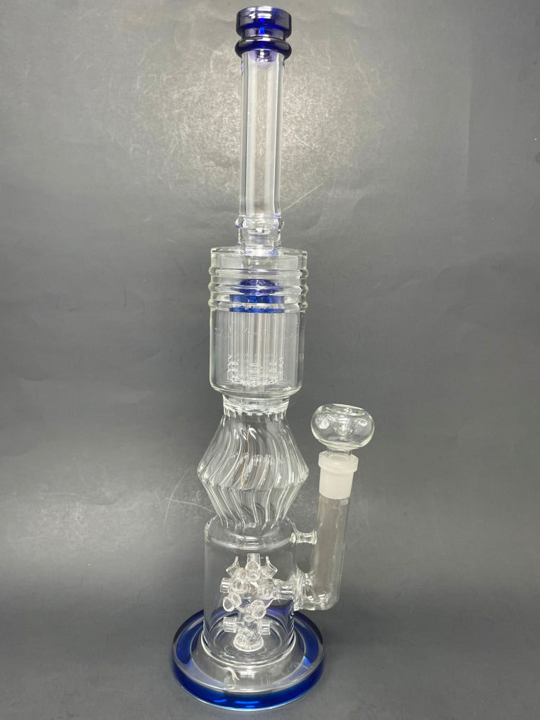 16" Dark Blue Twisted Double Percolator w/ Splash Guard