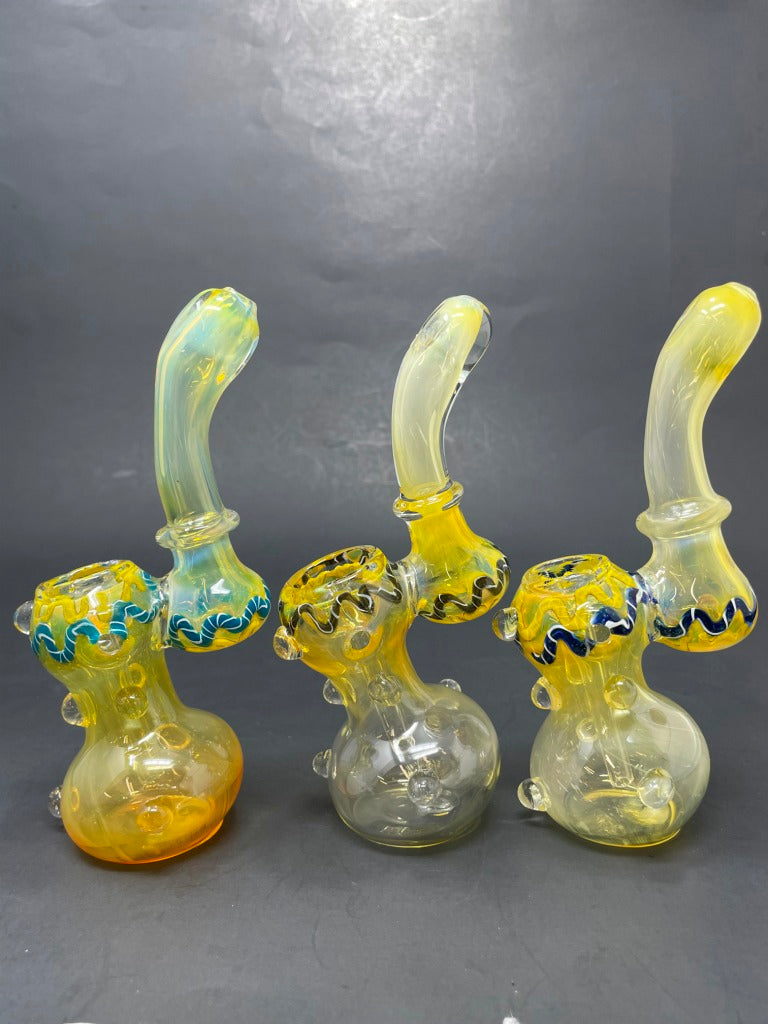6" Sherlock Bubbler Yellow,Dark Blue,Black