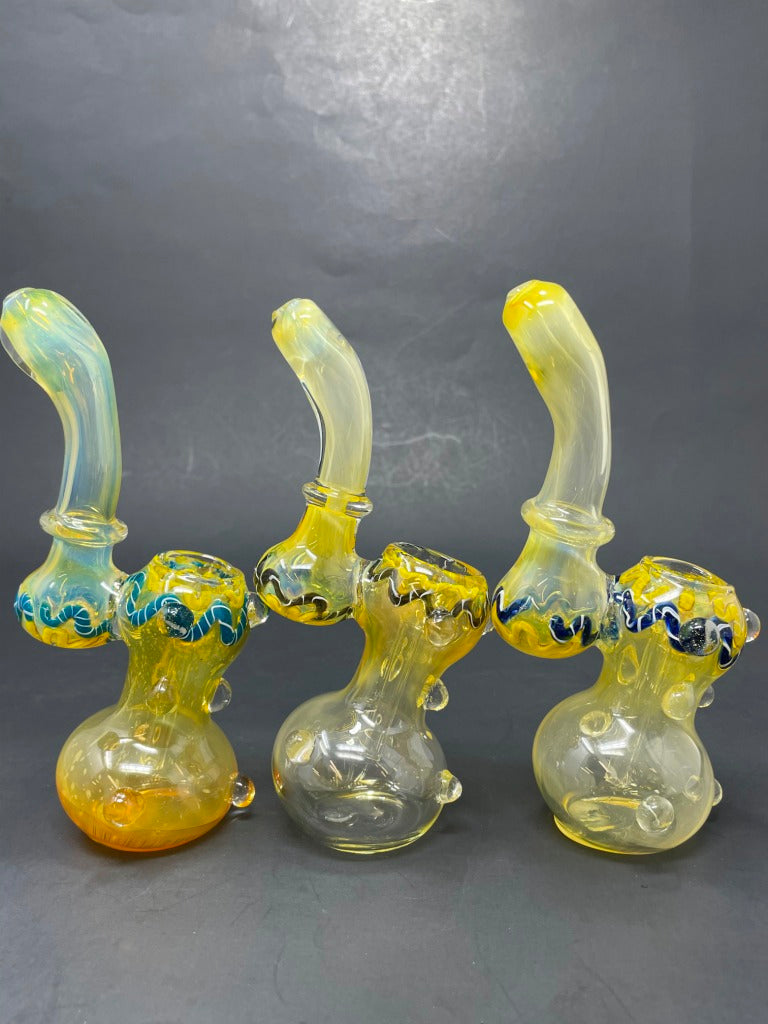 6" Sherlock Bubbler Yellow,Dark Blue,Black