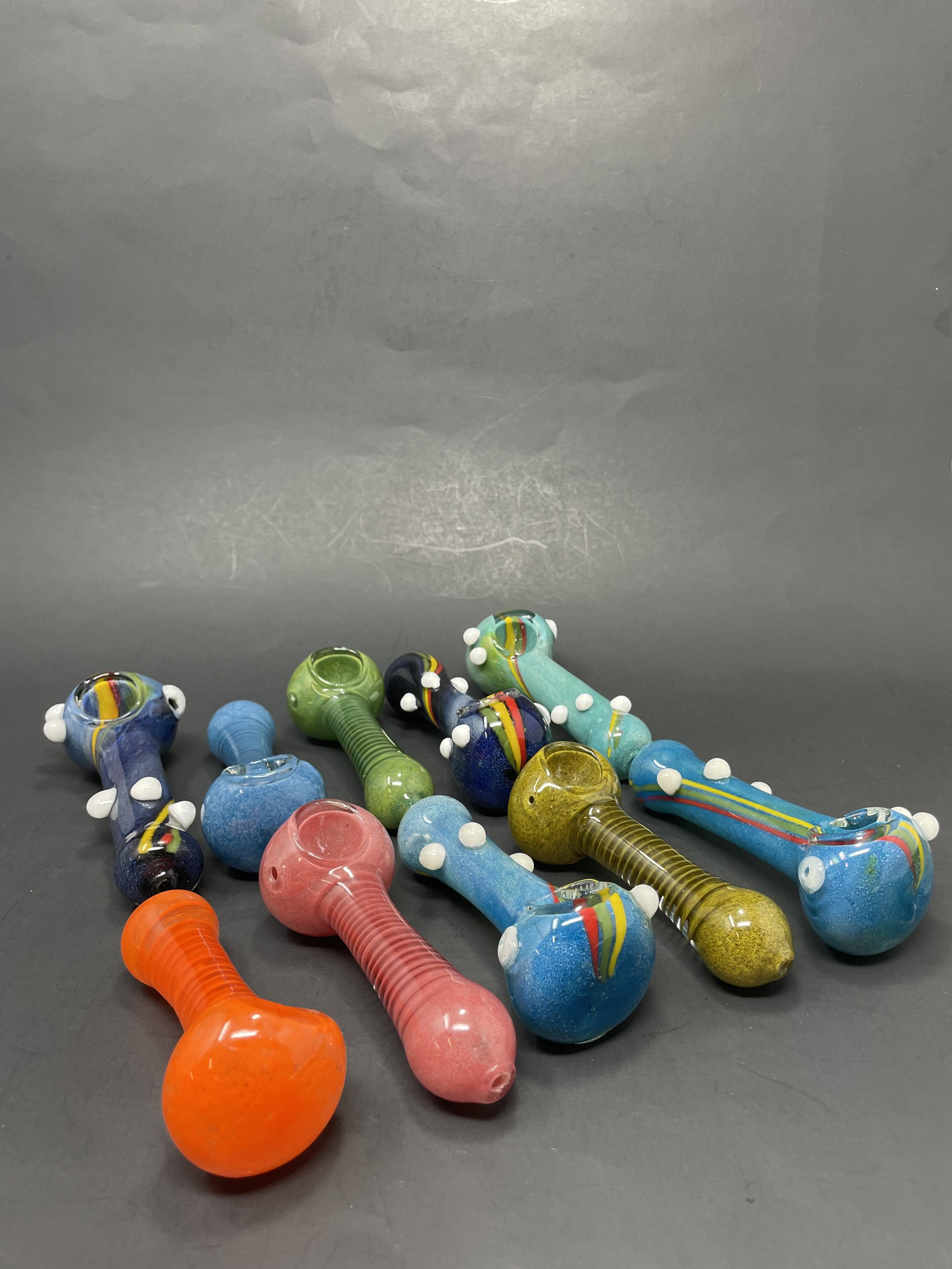 4" Colorful Hand Glass Pipes Assorted - 10 PC Bundle