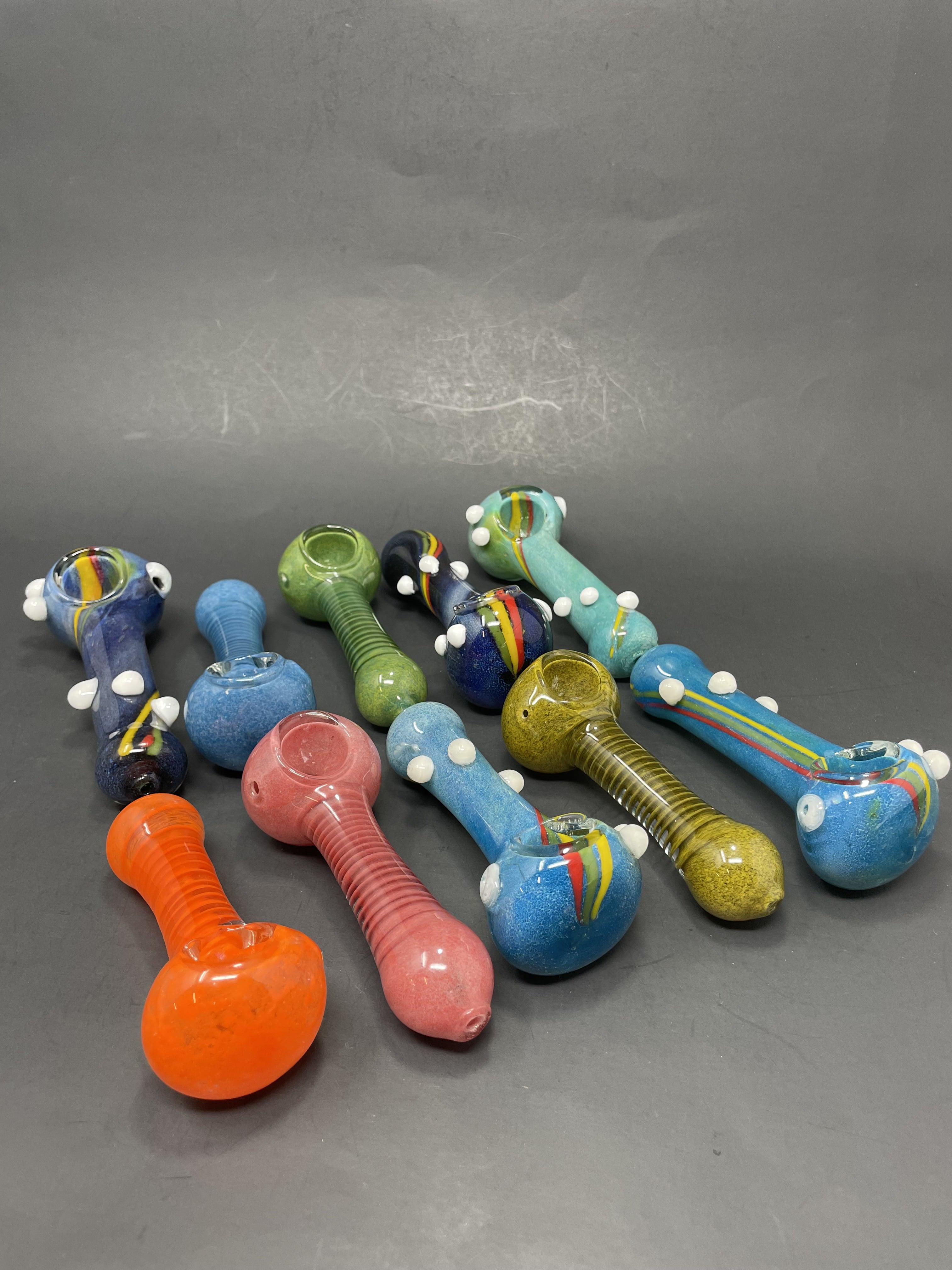 4" Colorful Hand Glass Pipes Assorted - 10 PC Bundle