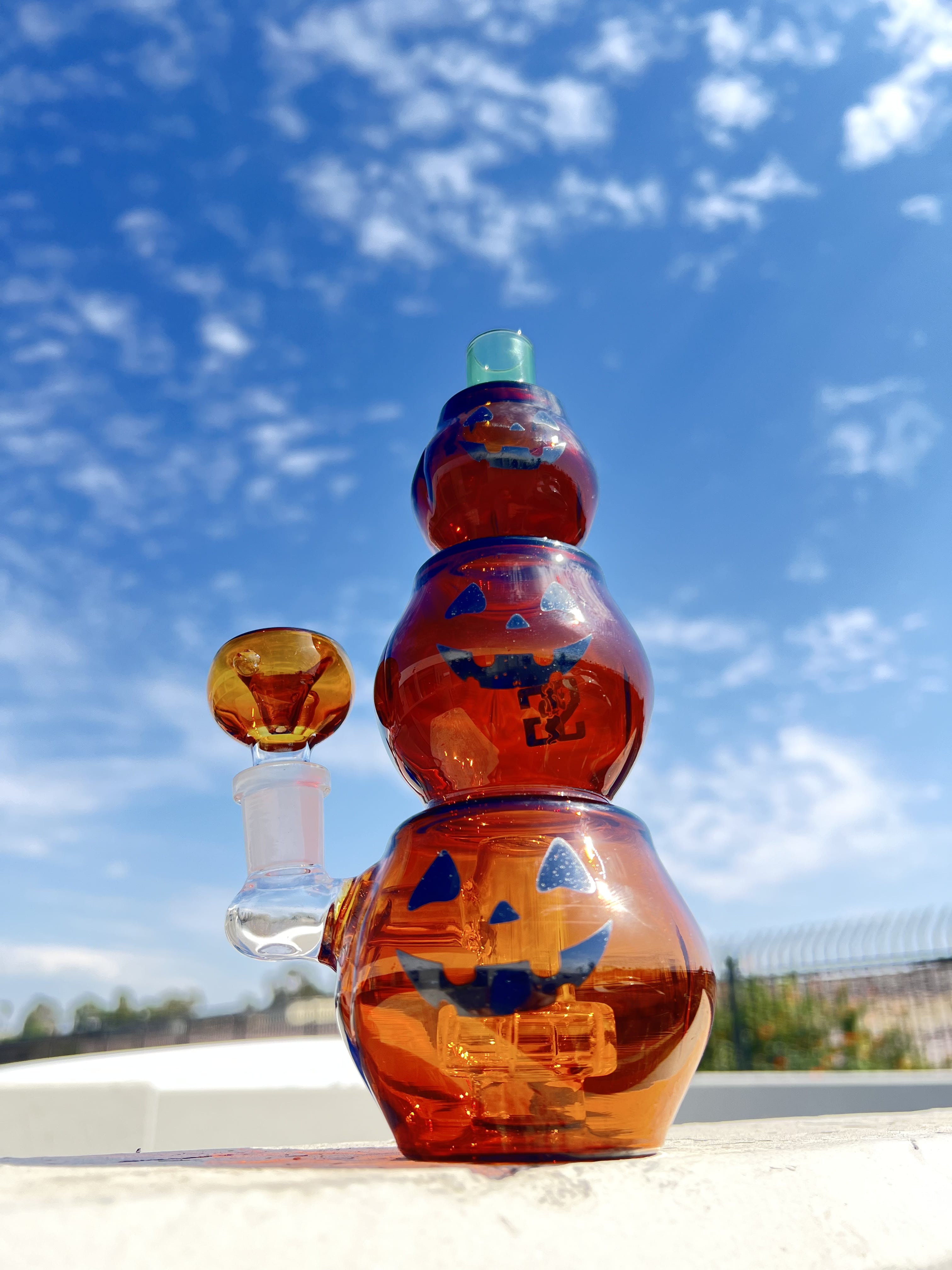 Stoned Genie Triple Pumpkin Halloween Bong